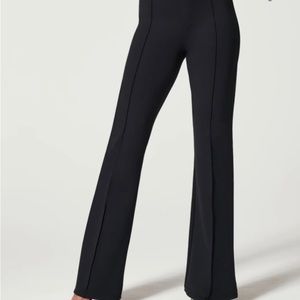 Spanx The Perfect Pants Hi Rise Flare Black Stretch Knit Pull On Career